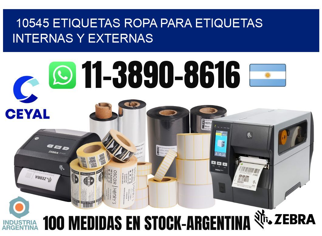 10545 Etiquetas ropa para etiquetas internas y externas