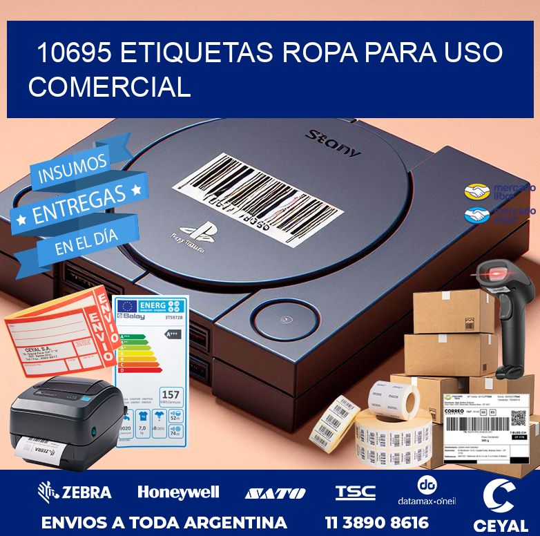 10695 Etiquetas ropa para uso comercial