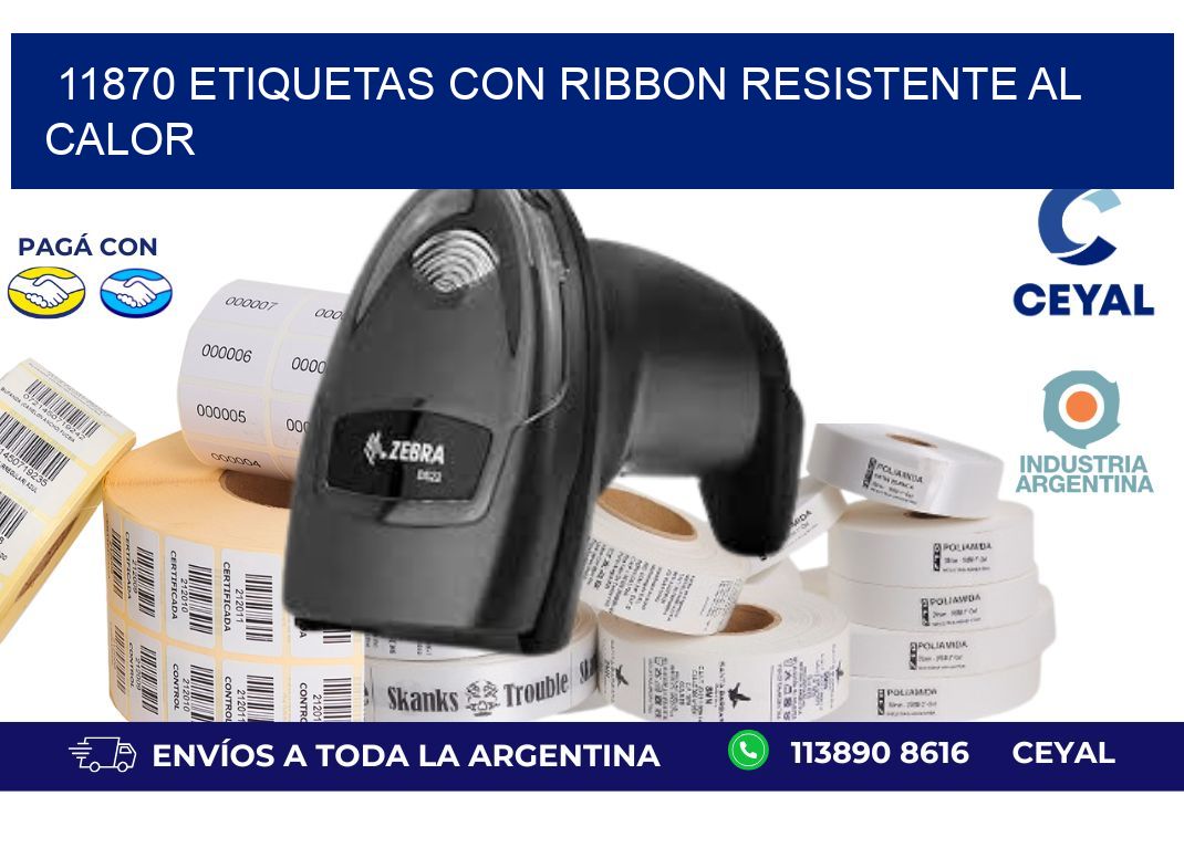 11870 etiquetas con ribbon resistente al calor
