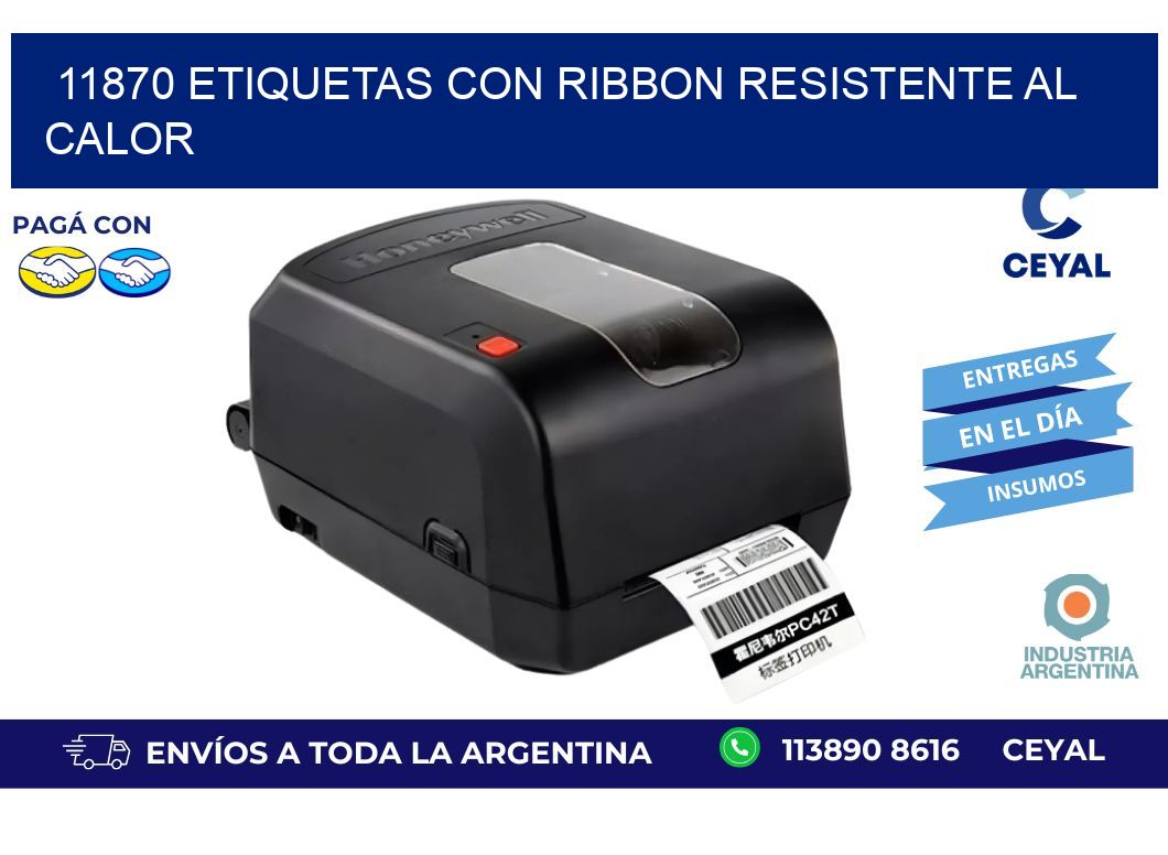 11870 etiquetas con ribbon resistente al calor