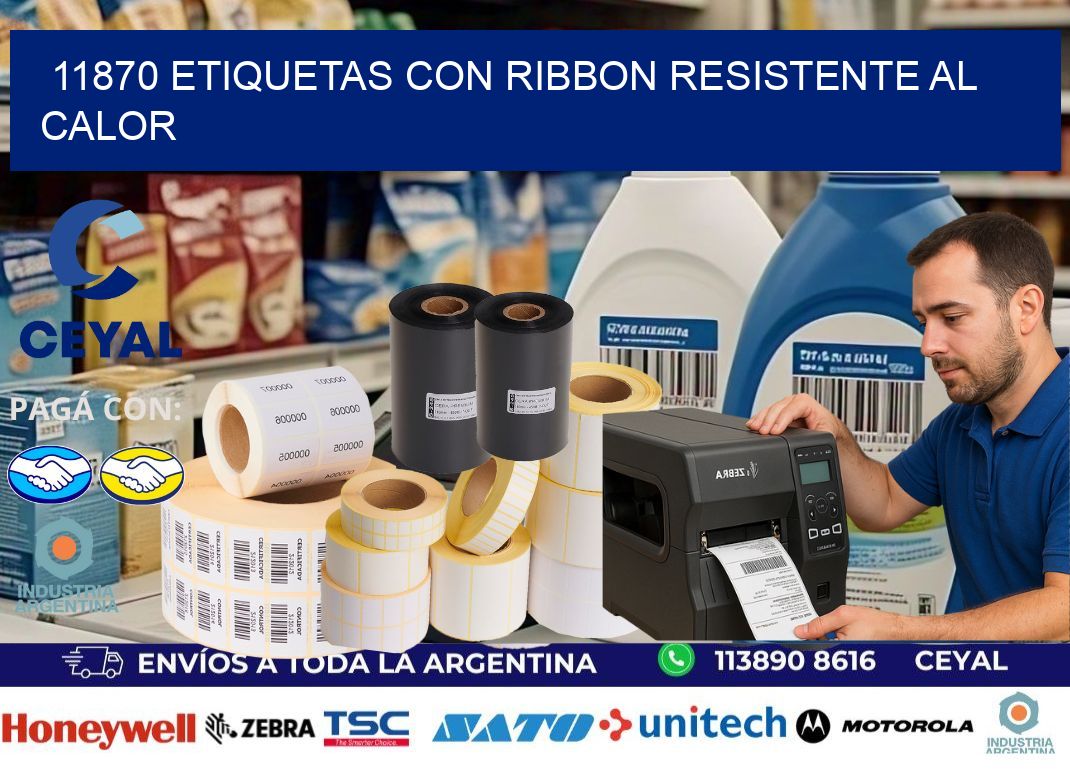 11870 etiquetas con ribbon resistente al calor