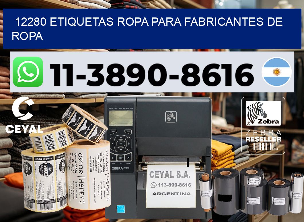 12280 Etiquetas ropa para fabricantes de ropa