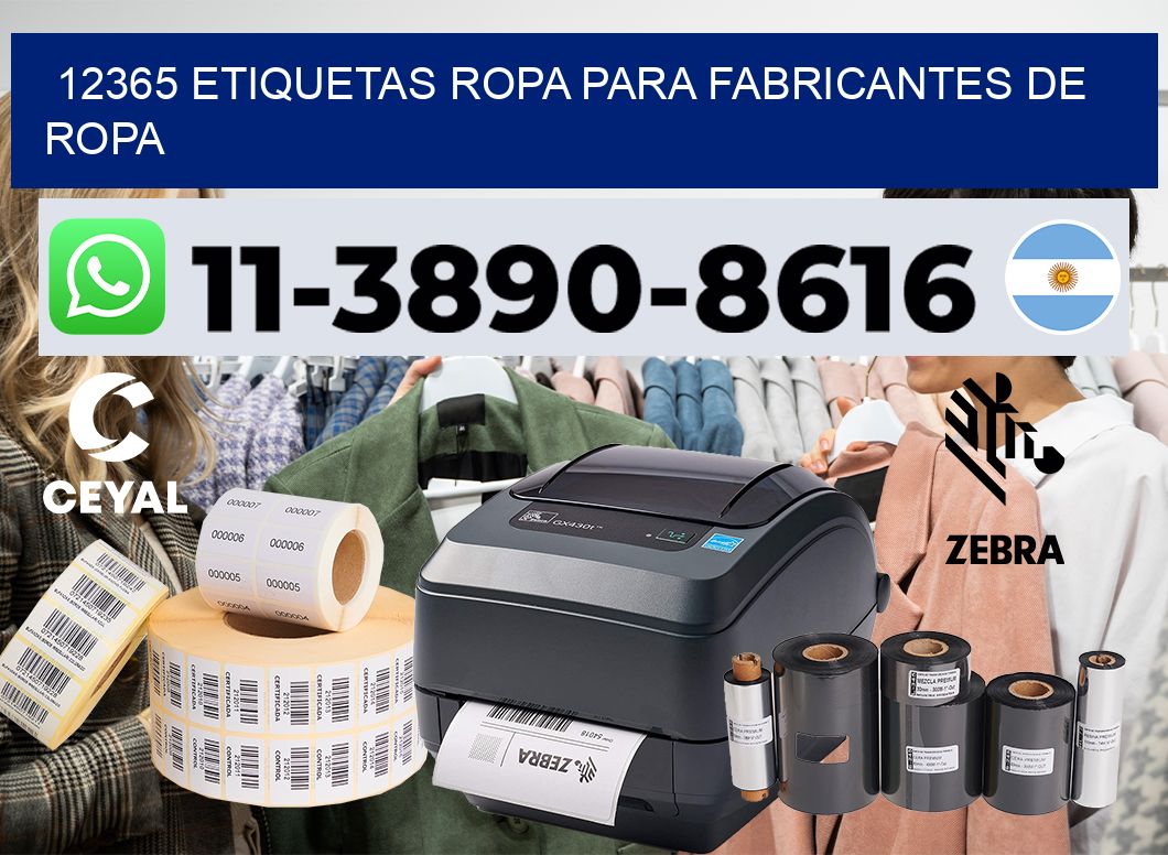 12365 Etiquetas ropa para fabricantes de ropa