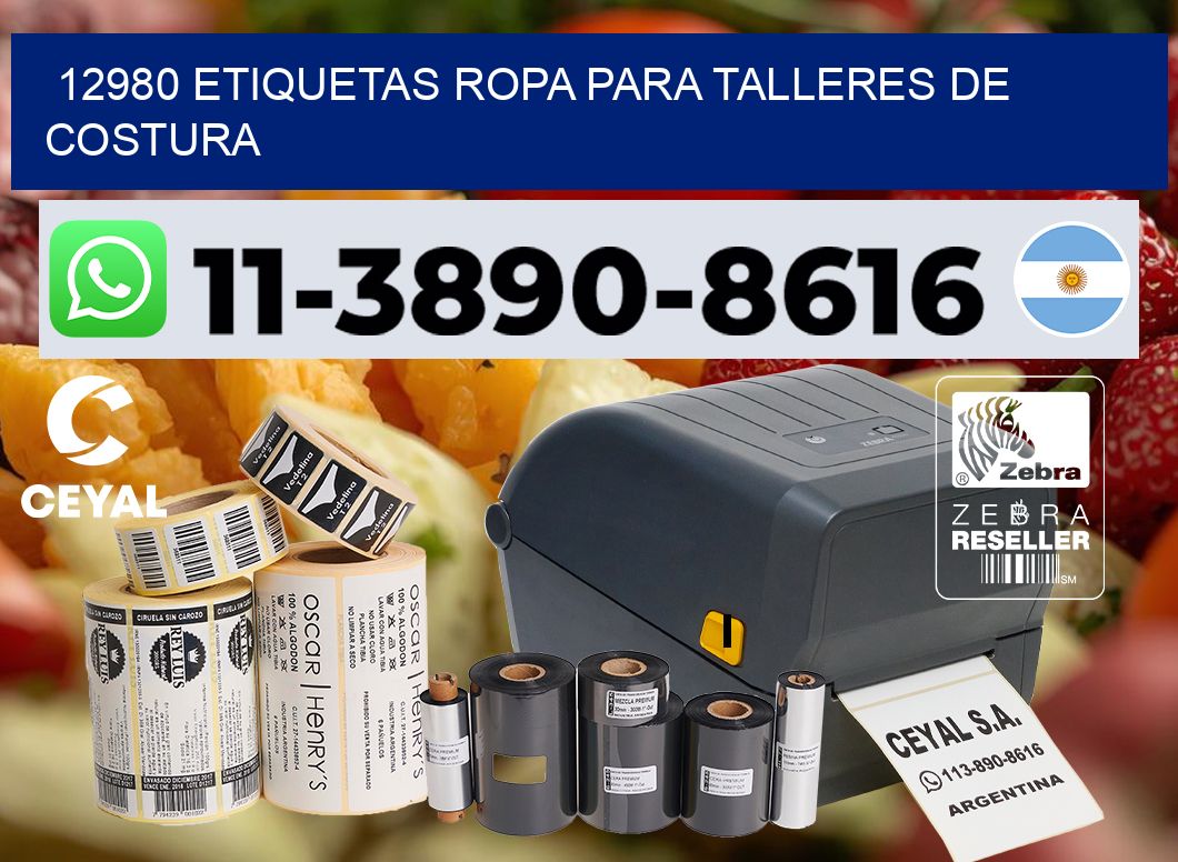 12980 Etiquetas ropa para talleres de costura