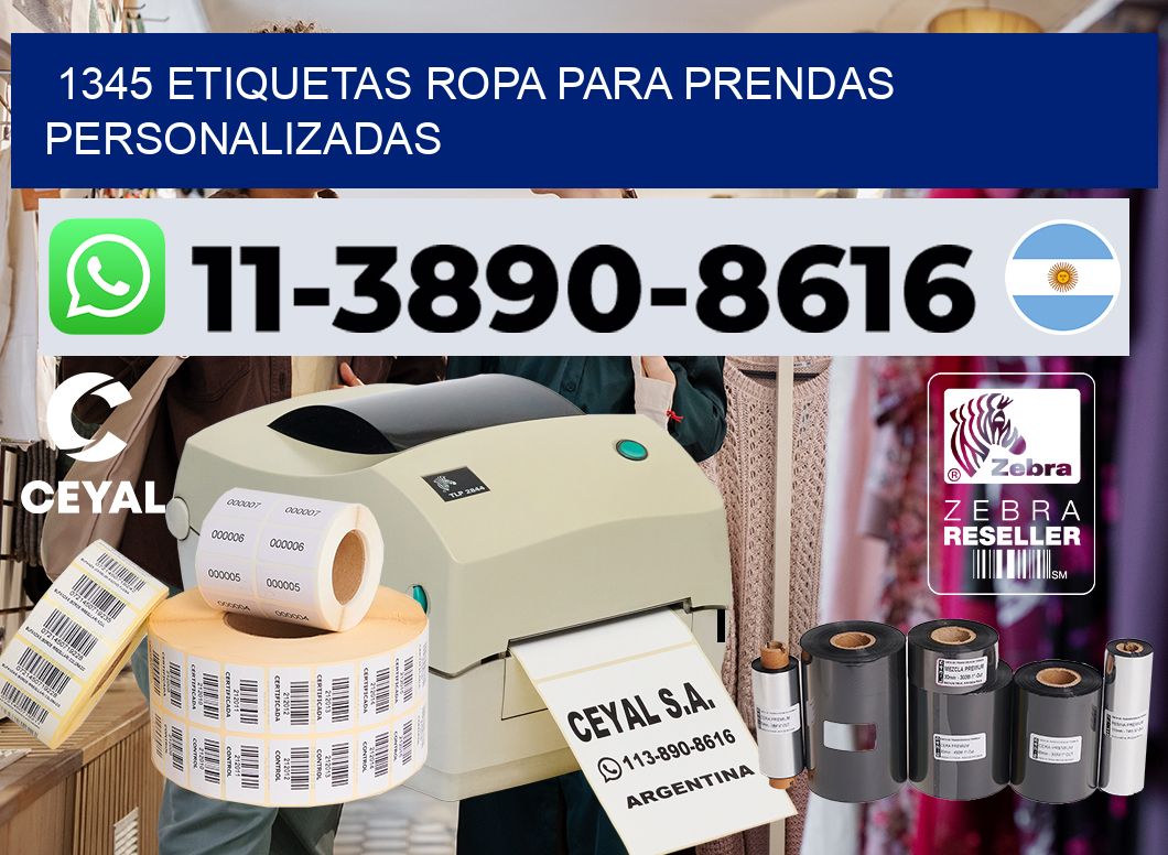 1345 Etiquetas ropa para prendas personalizadas