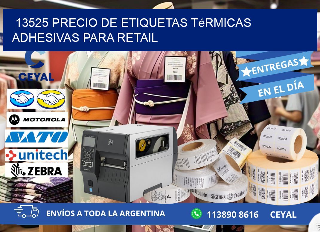 13525 precio de etiquetas térmicas adhesivas para retail