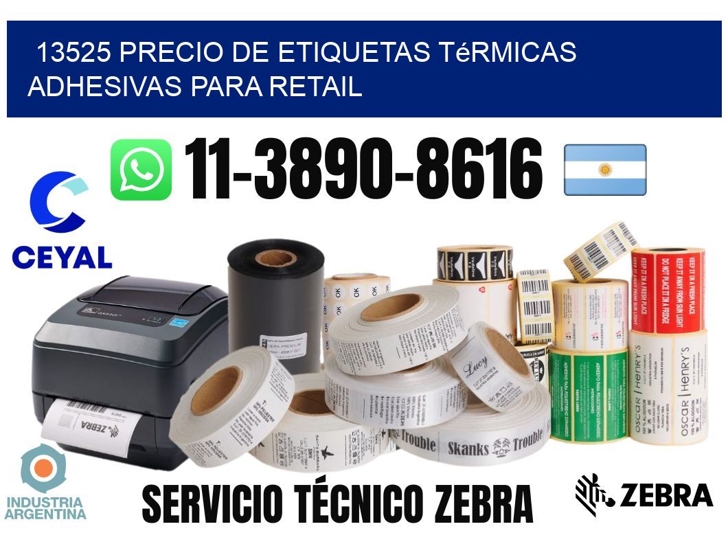 13525 precio de etiquetas térmicas adhesivas para retail