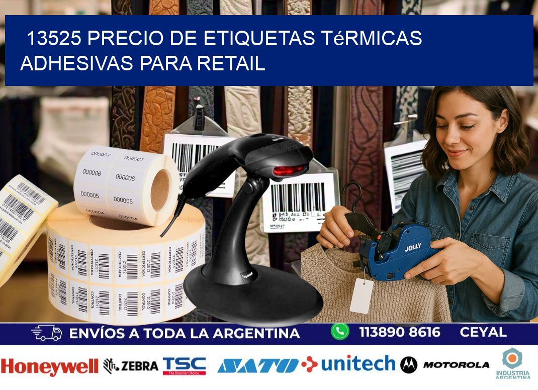 13525 precio de etiquetas térmicas adhesivas para retail