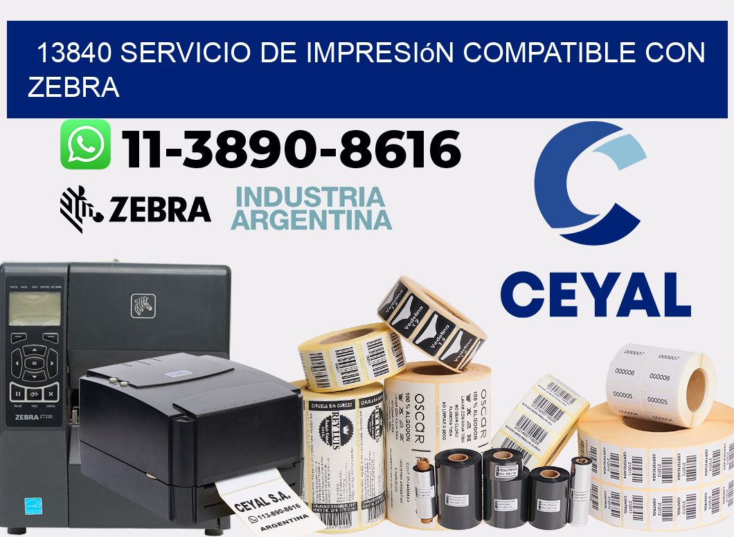 13840 Servicio de impresión compatible con Zebra