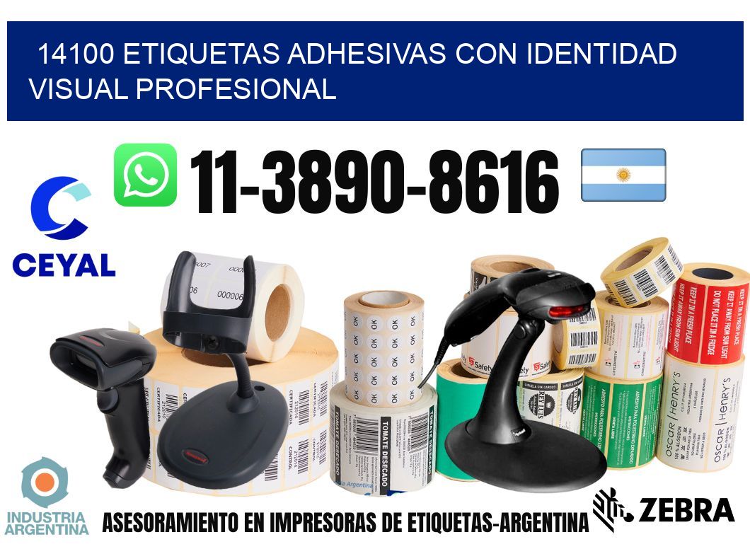 14100 Etiquetas adhesivas con identidad visual profesional