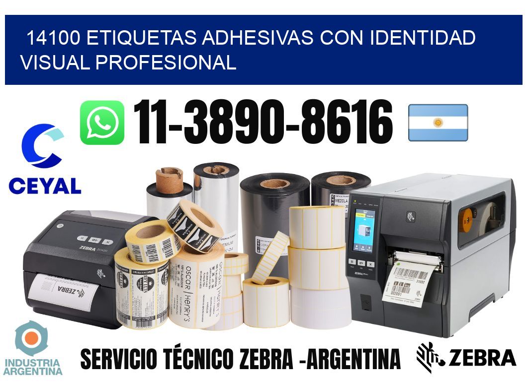 14100 Etiquetas adhesivas con identidad visual profesional
