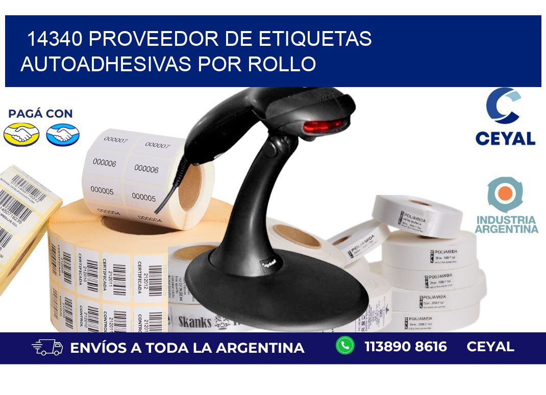 14340 proveedor de etiquetas autoadhesivas por rollo