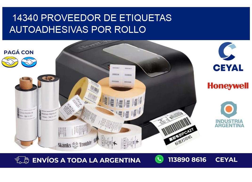 14340 proveedor de etiquetas autoadhesivas por rollo