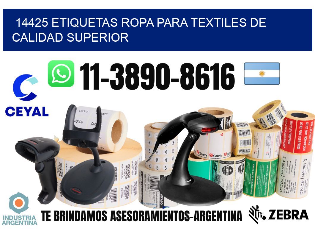 14425 Etiquetas ropa para textiles de calidad superior
