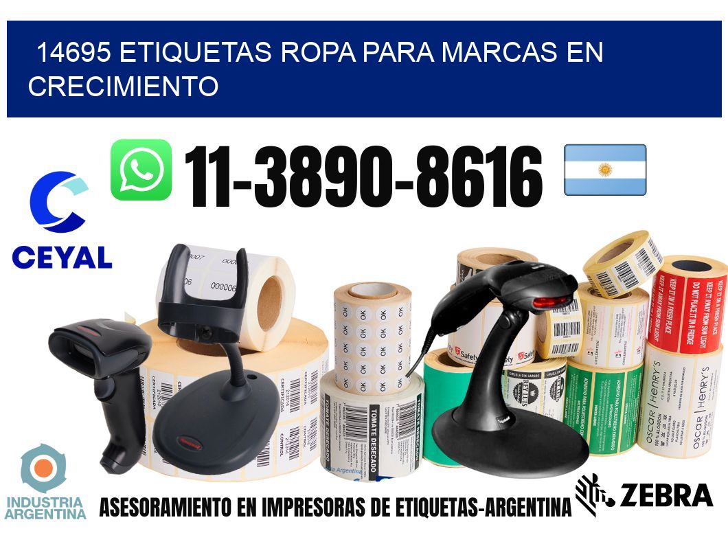 14695 Etiquetas ropa para marcas en crecimiento