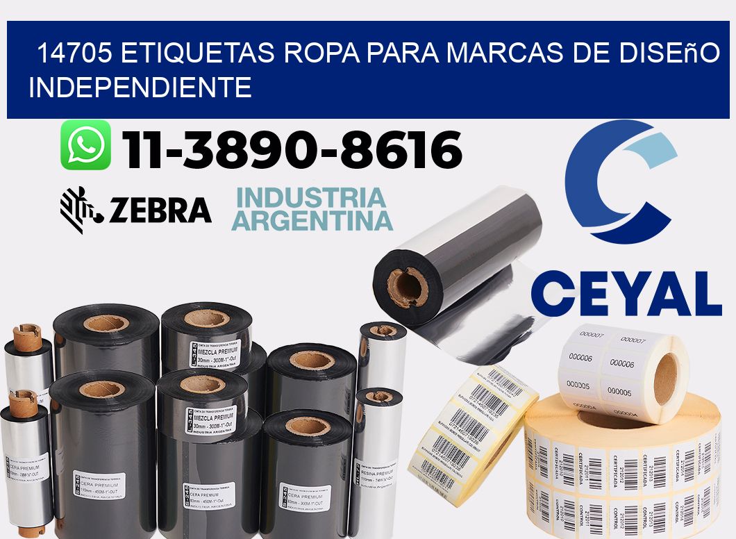 14705 Etiquetas ropa para marcas de diseño independiente
