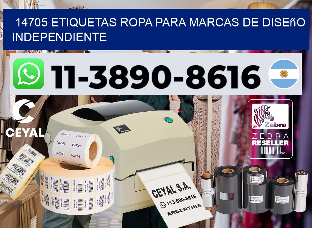 14705 Etiquetas ropa para marcas de diseño independiente