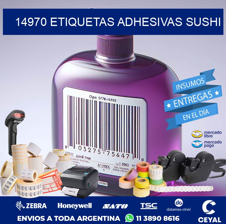 14970 etiquetas adhesivas sushi