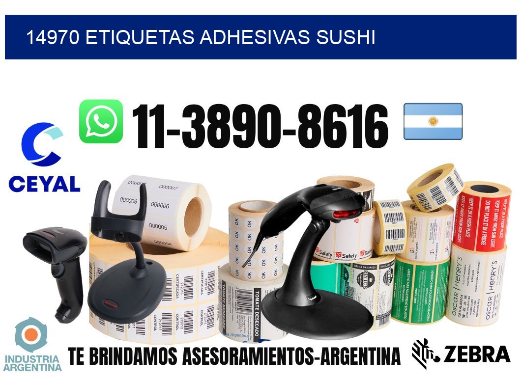 14970 etiquetas adhesivas sushi