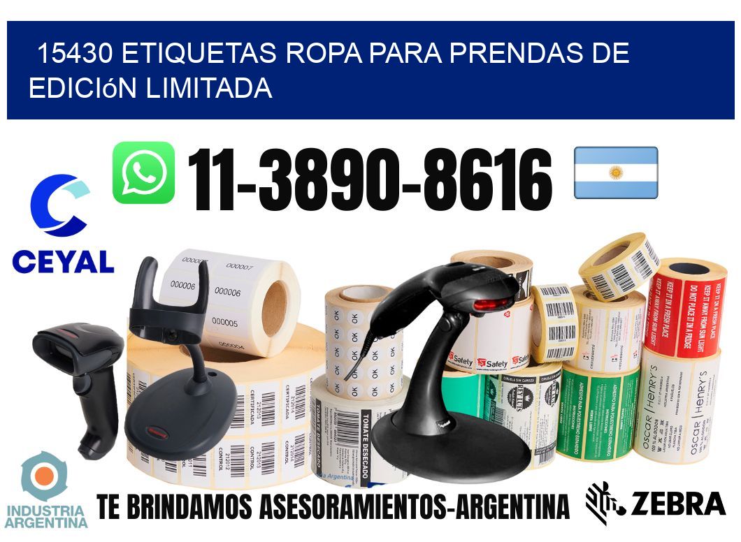 15430 Etiquetas ropa para prendas de edición limitada