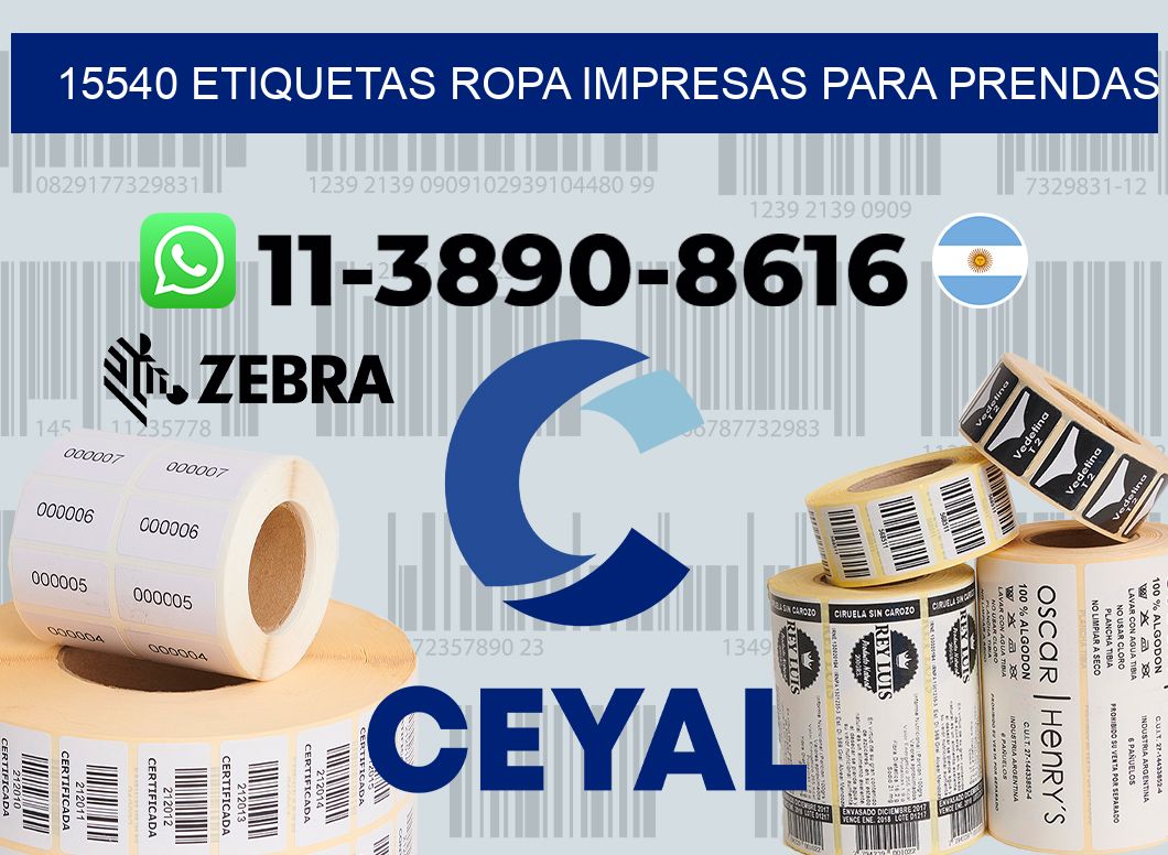15540 Etiquetas ropa impresas para prendas