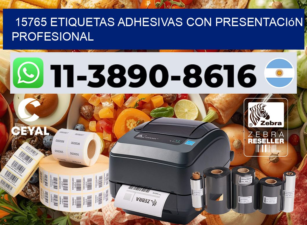 15765 Etiquetas adhesivas con presentación profesional