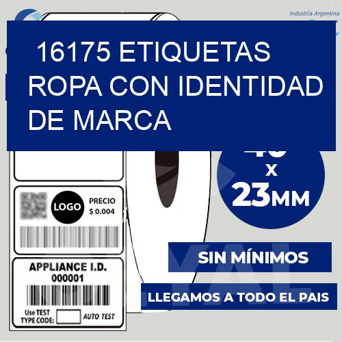 16175 Etiquetas ropa con identidad de marca