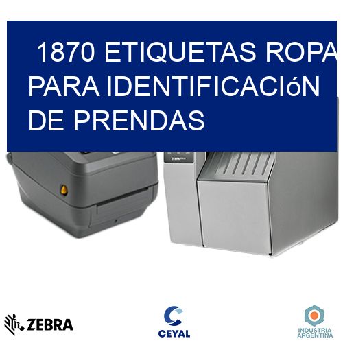1870 Etiquetas ropa para identificación de prendas