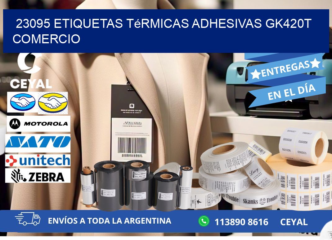 23095 etiquetas térmicas adhesivas gk420t comercio