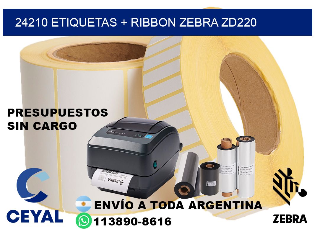 24210 etiquetas + ribbon zebra zd220