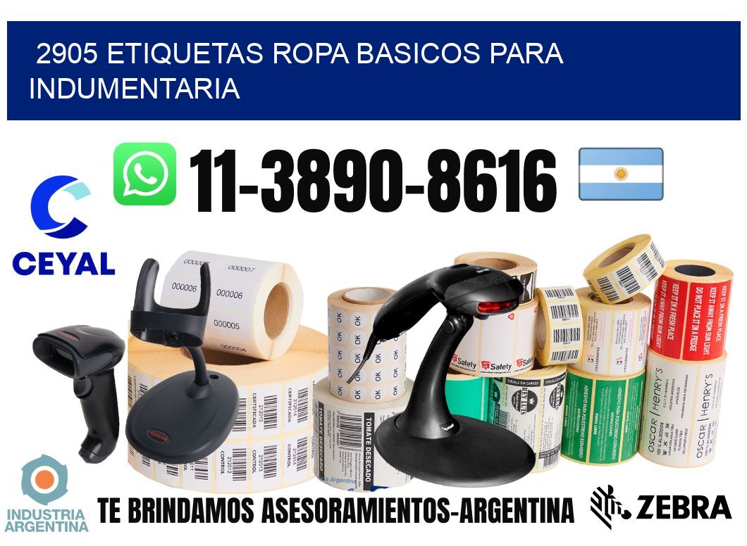 2905 Etiquetas ropa basicos para indumentaria