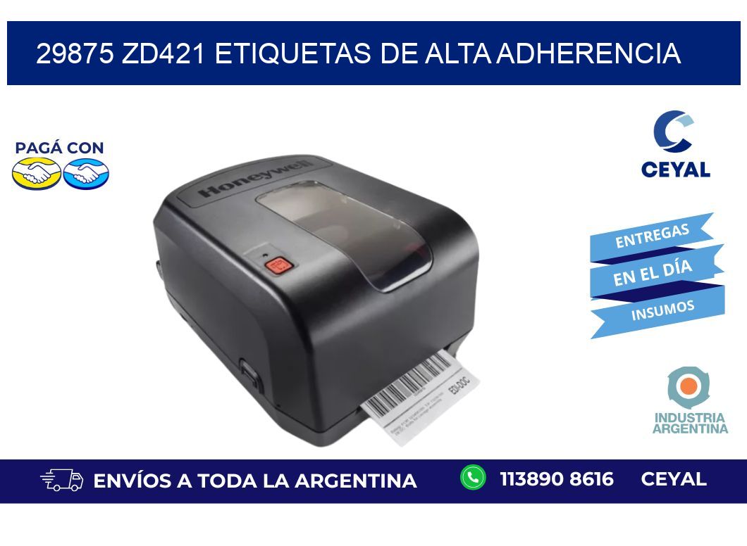 29875 zd421 etiquetas de alta adherencia