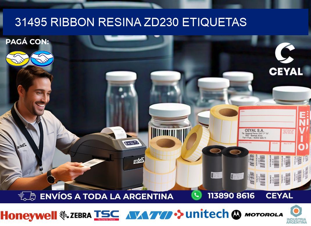 31495 ribbon resina zd230 etiquetas