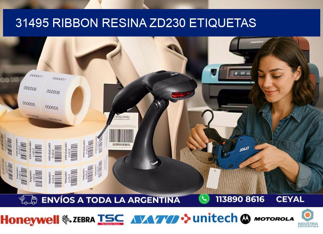 31495 ribbon resina zd230 etiquetas