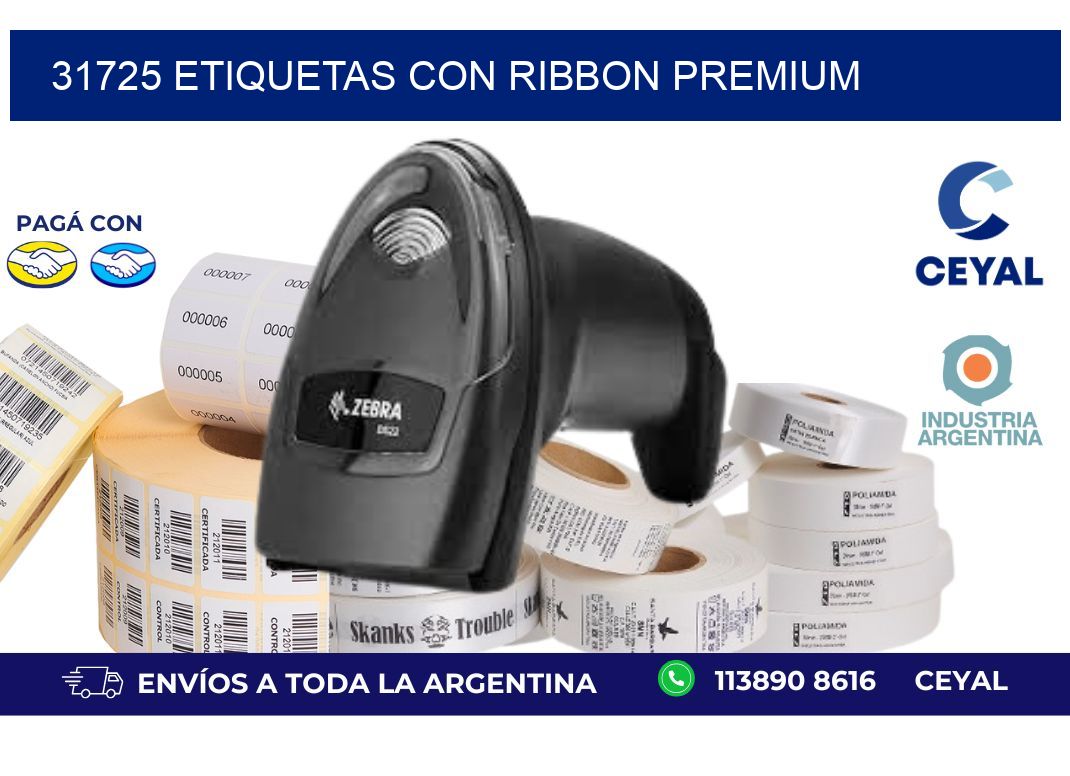 31725 etiquetas con ribbon premium