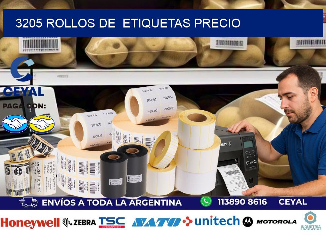 3205 rollos de  etiquetas precio