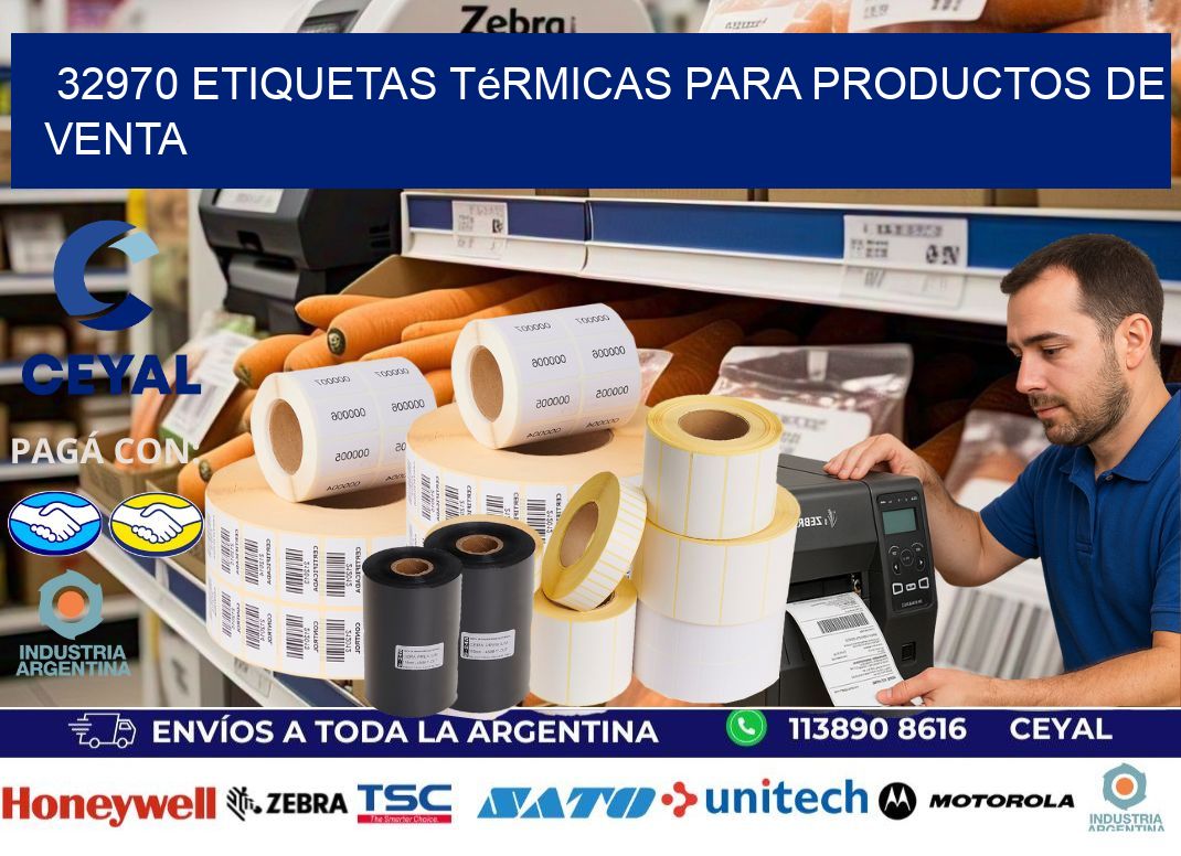 32970 etiquetas térmicas para productos de venta