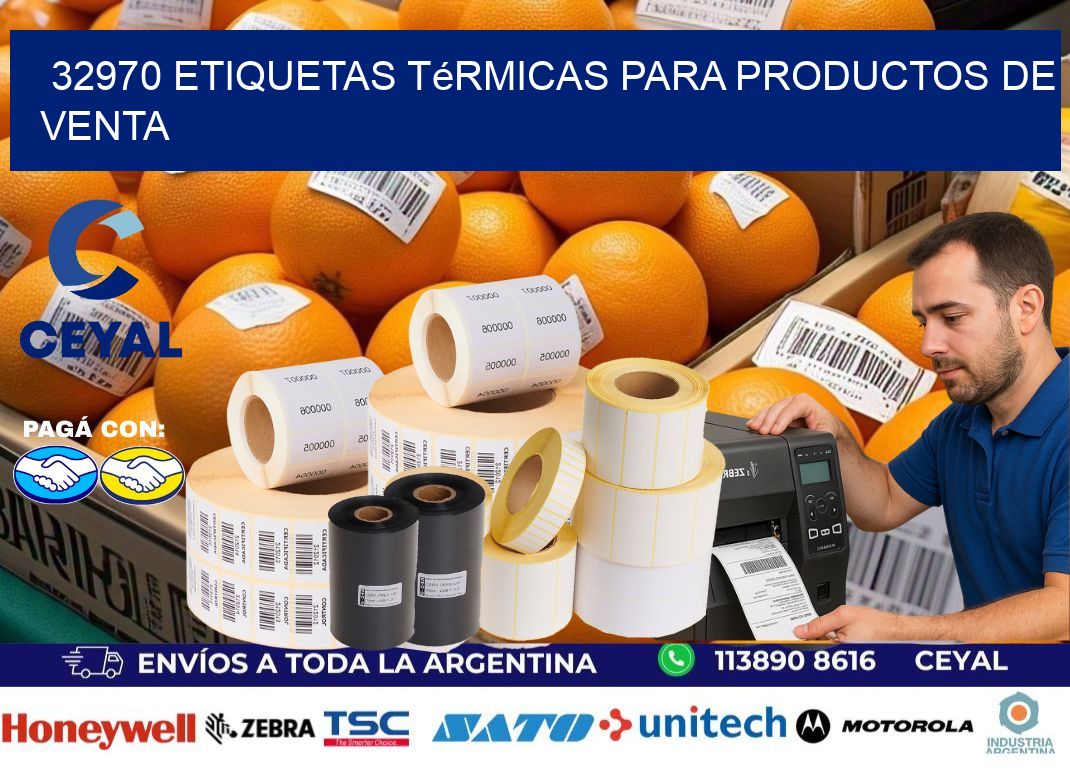 32970 etiquetas térmicas para productos de venta
