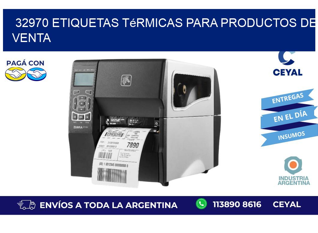 32970 etiquetas térmicas para productos de venta