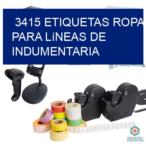 3415 Etiquetas ropa para líneas de indumentaria