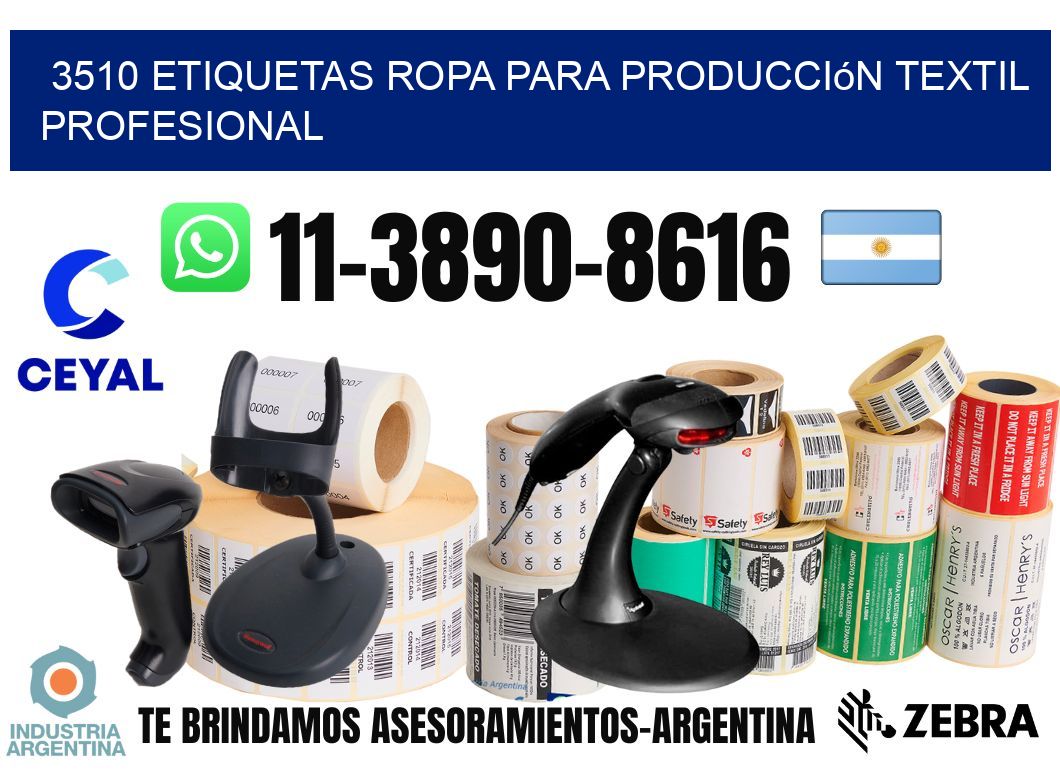3510 Etiquetas ropa para producción textil profesional