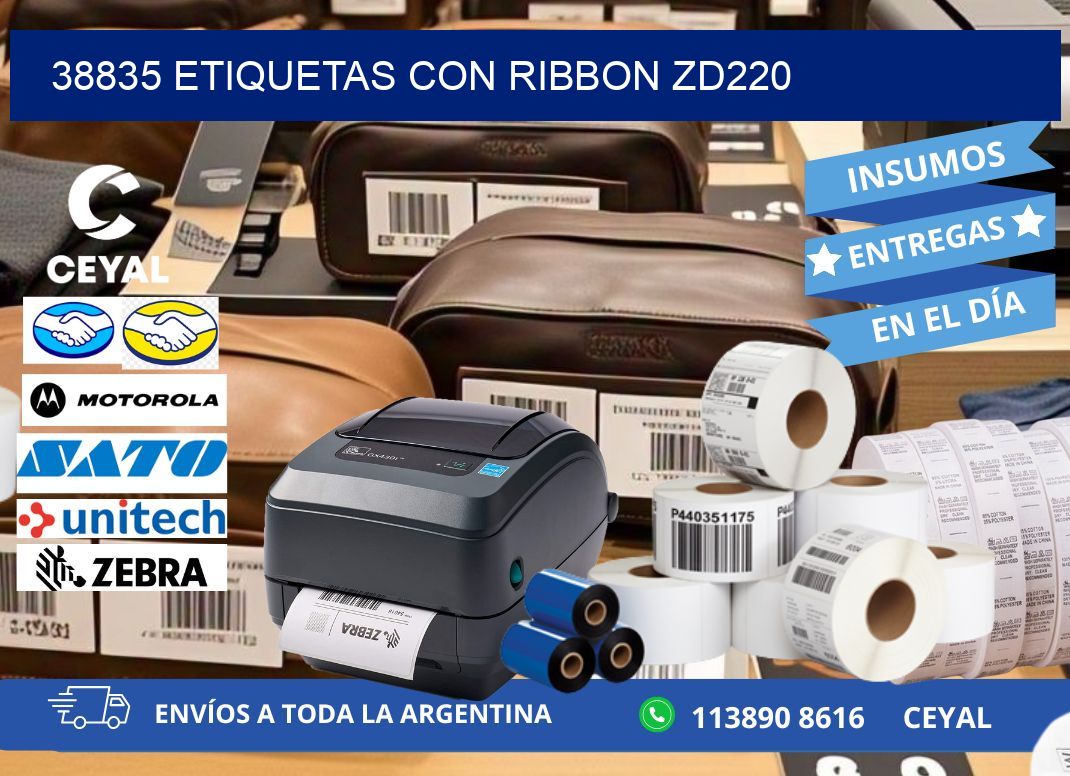 38835 etiquetas con ribbon zd220