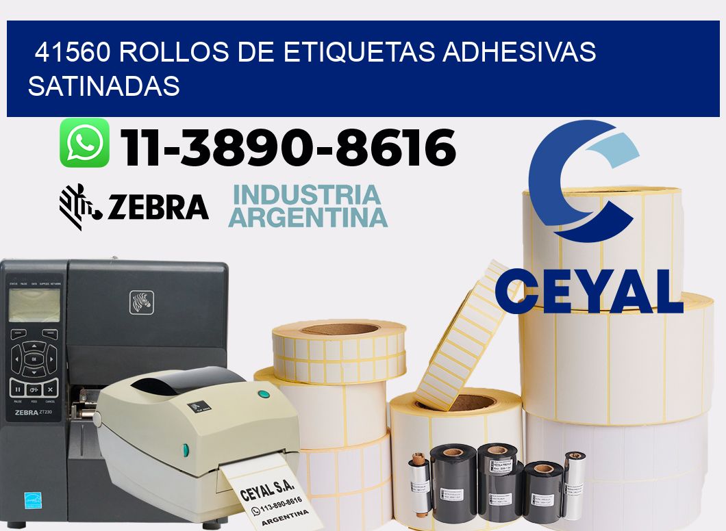 41560 rollos de etiquetas adhesivas satinadas