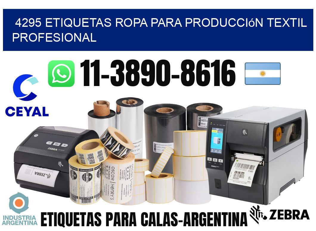 4295 Etiquetas ropa para producción textil profesional