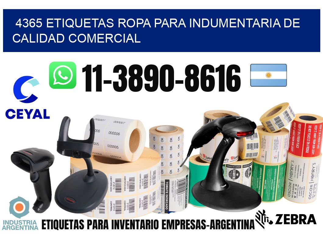 4365 Etiquetas ropa para indumentaria de calidad comercial