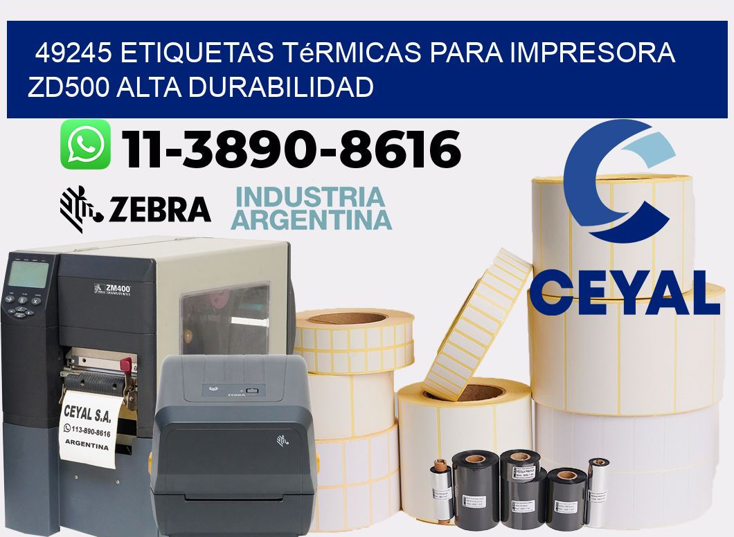 49245 etiquetas térmicas para impresora zd500 alta durabilidad