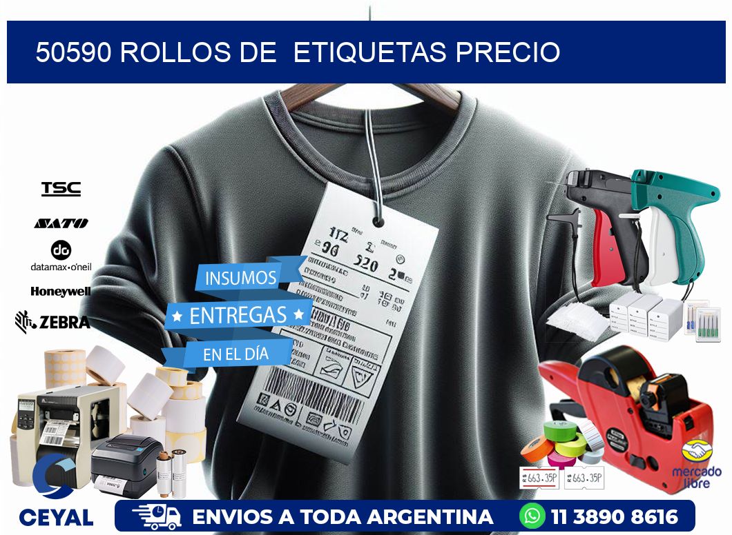 50590 rollos de  etiquetas precio