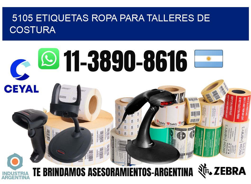 5105 Etiquetas ropa para talleres de costura