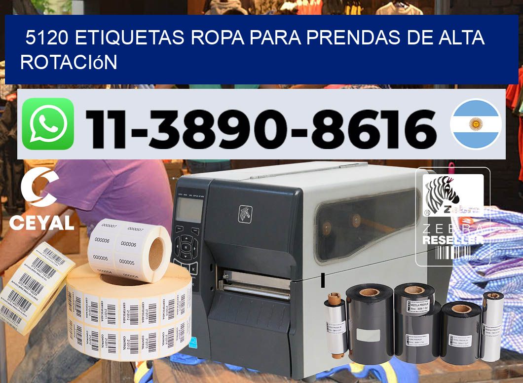 5120 Etiquetas ropa para prendas de alta rotación