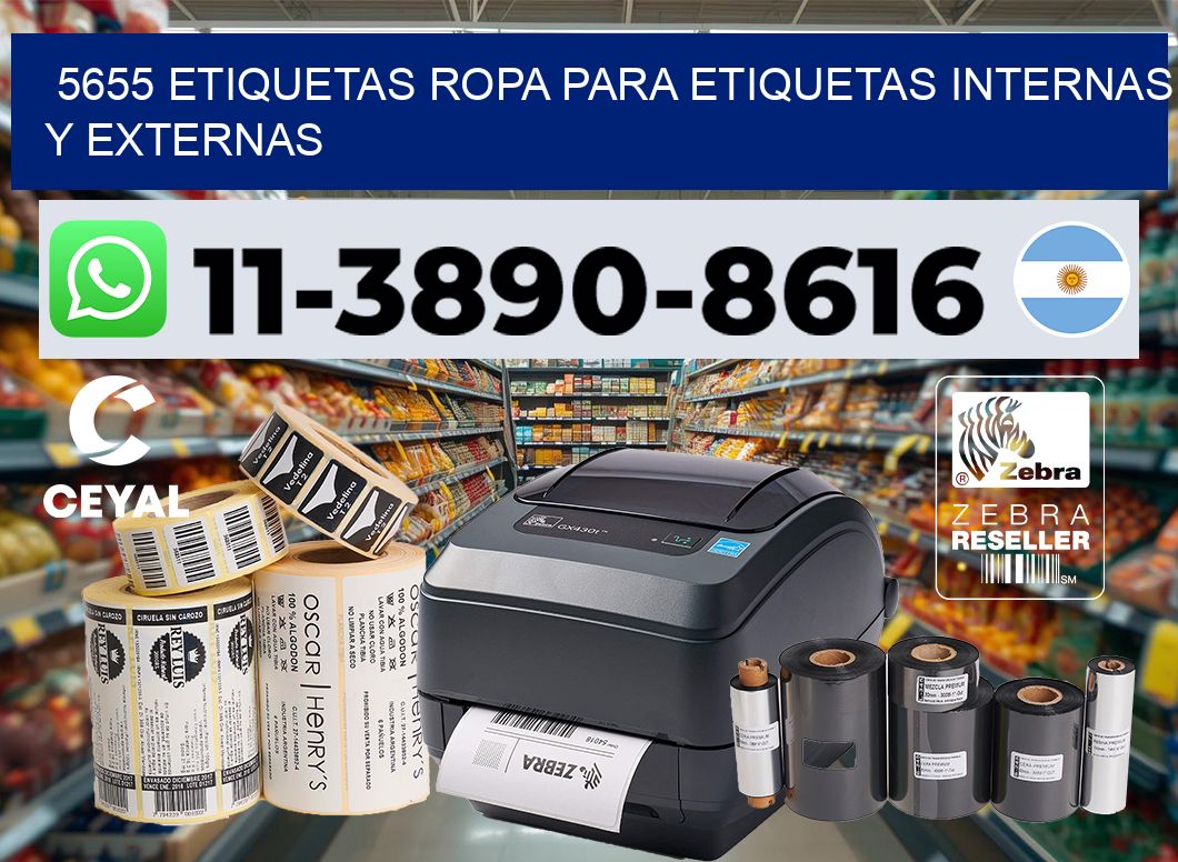 5655 Etiquetas ropa para etiquetas internas y externas